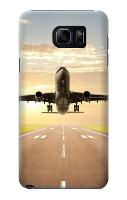 W3837 Airplane Take off Sunrise Hard Case and Leather Flip Case For Samsung Galaxy S6 Edge Plus