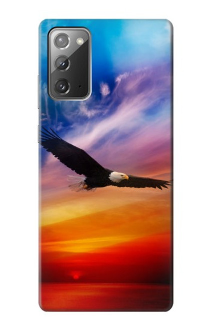 W3841 Bald Eagle Flying Colorful Sky Hard Case and Leather Flip Case For Samsung Galaxy Note 20