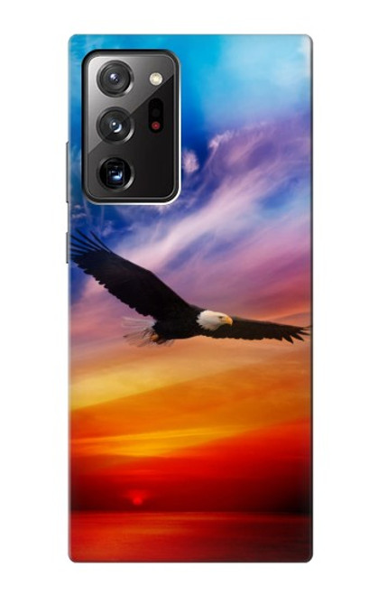 W3841 Bald Eagle Flying Colorful Sky Hard Case and Leather Flip Case For Samsung Galaxy Note 20 Ultra, Ultra 5G