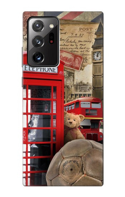 W3856 Vintage London British Hard Case and Leather Flip Case For Samsung Galaxy Note 20 Ultra, Ultra 5G