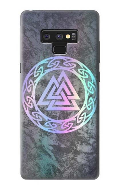 W3833 Valknut Odin Wotans Knot Hrungnir Heart Hard Case and Leather Flip Case For Note 9 Samsung Galaxy Note9