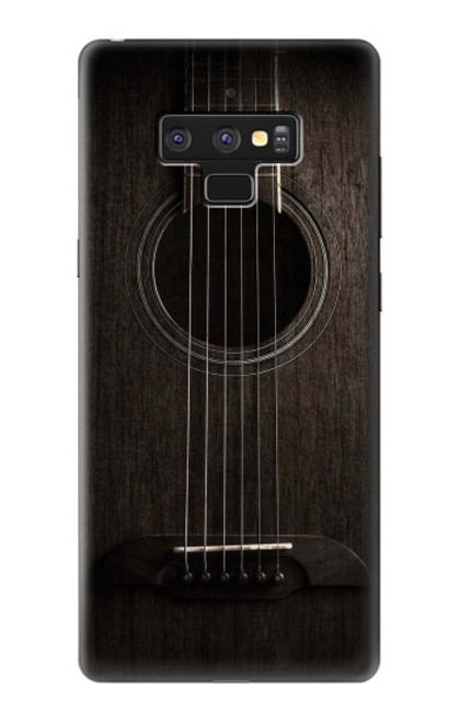 W3834 Old Woods Black Guitar Hard Case and Leather Flip Case For Note 9 Samsung Galaxy Note9