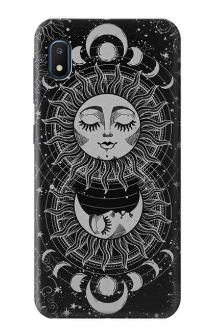 W3854 Mystical Sun Face Crescent Moon Hard Case and Leather Flip Case For Samsung Galaxy A10e