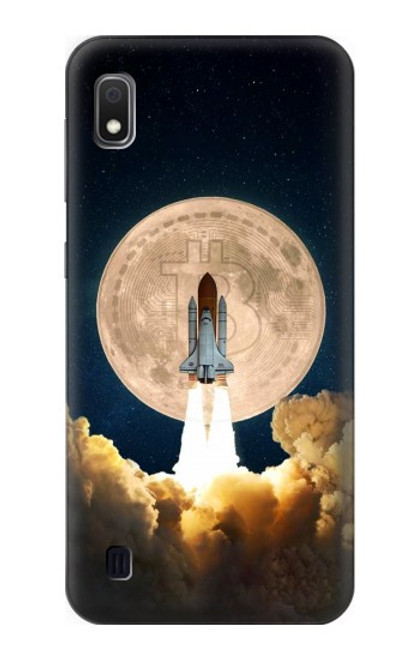W3859 Bitcoin to the Moon Hard Case and Leather Flip Case For Samsung Galaxy A10