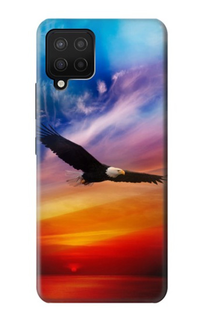 W3841 Bald Eagle Flying Colorful Sky Hard Case and Leather Flip Case For Samsung Galaxy A12