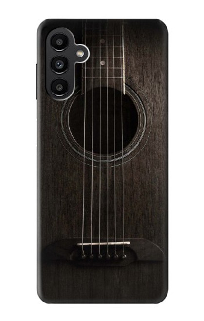 W3834 Old Woods Black Guitar Hard Case and Leather Flip Case For Samsung Galaxy A13 5G