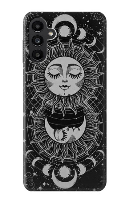 W3854 Mystical Sun Face Crescent Moon Hard Case and Leather Flip Case For Samsung Galaxy A13 5G