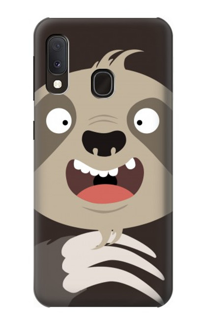 W3855 Sloth Face Cartoon Hard Case and Leather Flip Case For Samsung Galaxy A20e