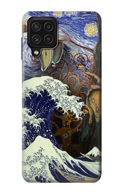 W3851 World of Art Van Gogh Hokusai Da Vinci Hard Case and Leather Flip Case For Samsung Galaxy A22 4G