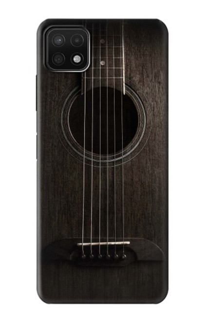 W3834 Old Woods Black Guitar Hard Case and Leather Flip Case For Samsung Galaxy A22 5G