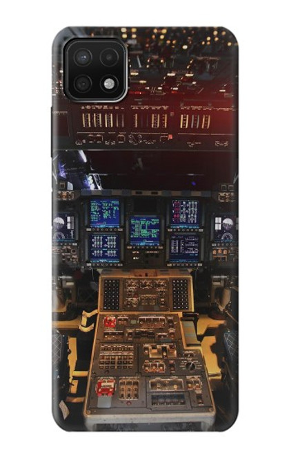 W3836 Airplane Cockpit Hard Case and Leather Flip Case For Samsung Galaxy A22 5G
