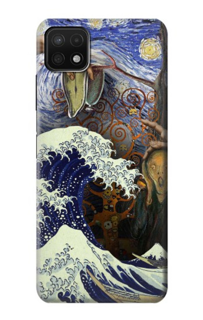 W3851 World of Art Van Gogh Hokusai Da Vinci Hard Case and Leather Flip Case For Samsung Galaxy A22 5G