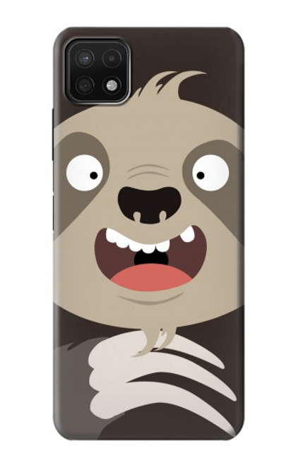 W3855 Sloth Face Cartoon Hard Case and Leather Flip Case For Samsung Galaxy A22 5G