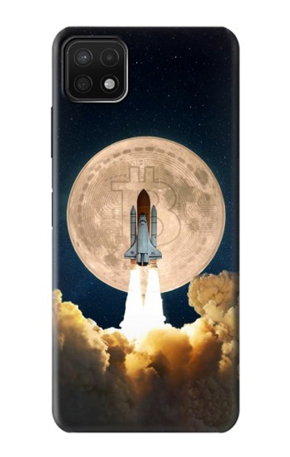 W3859 Bitcoin to the Moon Hard Case and Leather Flip Case For Samsung Galaxy A22 5G