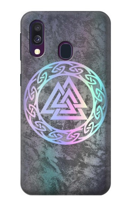 W3833 Valknut Odin Wotans Knot Hrungnir Heart Hard Case and Leather Flip Case For Samsung Galaxy A40