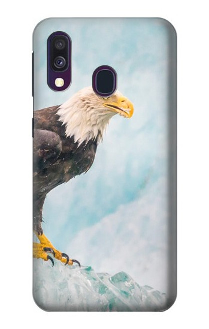 W3843 Bald Eagle On Ice Hard Case and Leather Flip Case For Samsung Galaxy A40