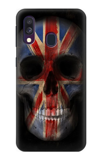 W3848 United Kingdom Flag Skull Hard Case and Leather Flip Case For Samsung Galaxy A40