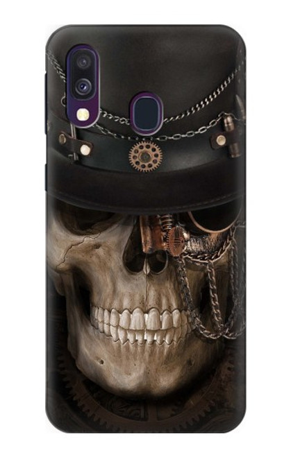 W3852 Steampunk Skull Hard Case and Leather Flip Case For Samsung Galaxy A40