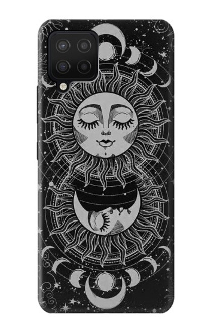 W3854 Mystical Sun Face Crescent Moon Hard Case and Leather Flip Case For Samsung Galaxy A42 5G