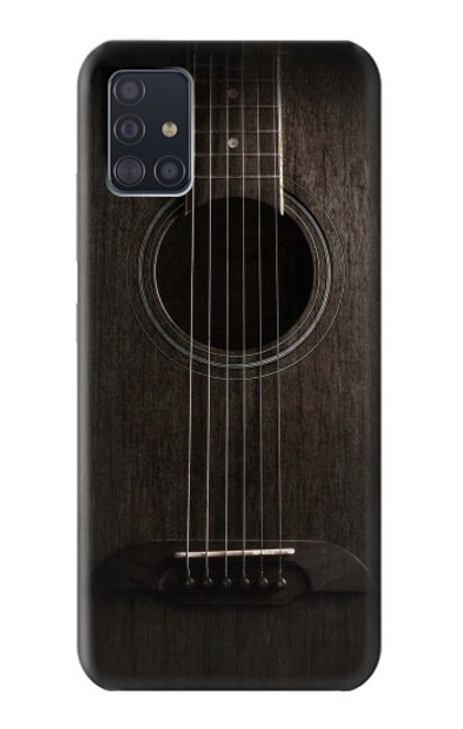 W3834 Old Woods Black Guitar Hard Case and Leather Flip Case For Samsung Galaxy A51 5G