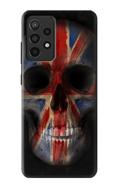 W3848 United Kingdom Flag Skull Hard Case and Leather Flip Case For Samsung Galaxy A52, Galaxy A52 5G