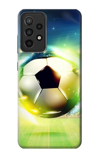 W3844 Glowing Football Soccer Ball Hard Case and Leather Flip Case For Samsung Galaxy A52s 5G