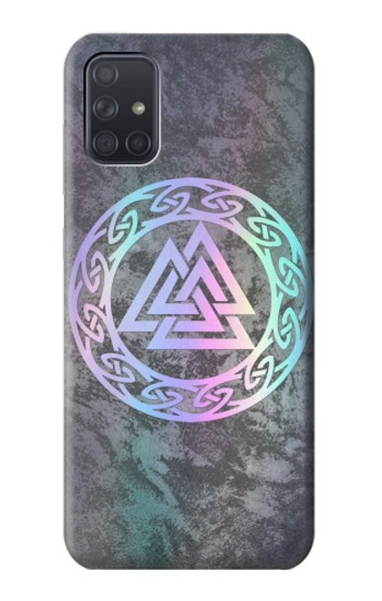 W3833 Valknut Odin Wotans Knot Hrungnir Heart Hard Case and Leather Flip Case For Samsung Galaxy A71 5G