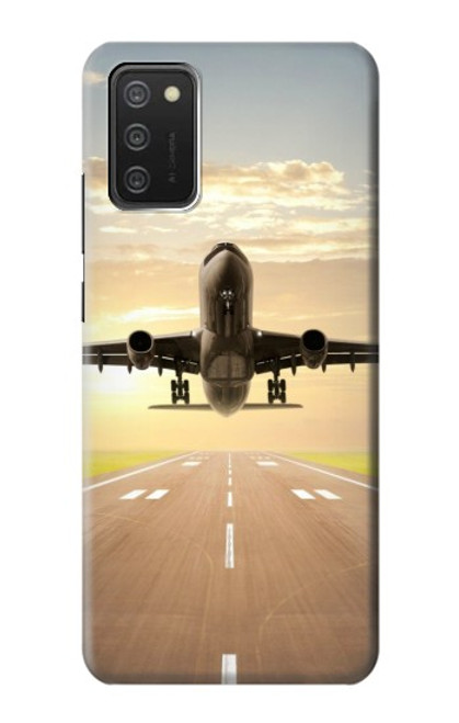 W3837 Airplane Take off Sunrise Hard Case and Leather Flip Case For Samsung Galaxy A03S