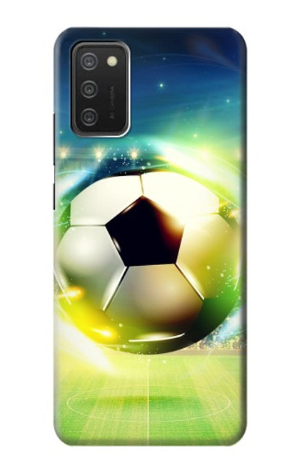 W3844 Glowing Football Soccer Ball Hard Case and Leather Flip Case For Samsung Galaxy A03S