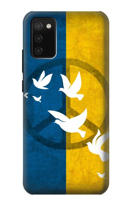 W3857 Peace Dove Ukraine Flag Hard Case and Leather Flip Case For Samsung Galaxy A02s, Galaxy M02s  (NOT FIT with Galaxy A02s Verizon SM-A025V)