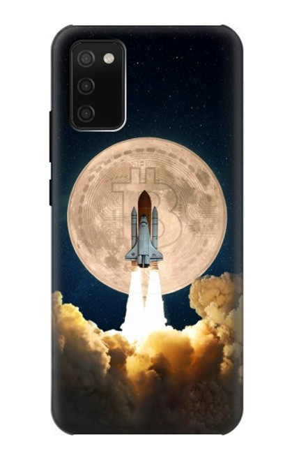 W3859 Bitcoin to the Moon Hard Case and Leather Flip Case For Samsung Galaxy A02s, Galaxy M02s  (NOT FIT with Galaxy A02s Verizon SM-A025V)