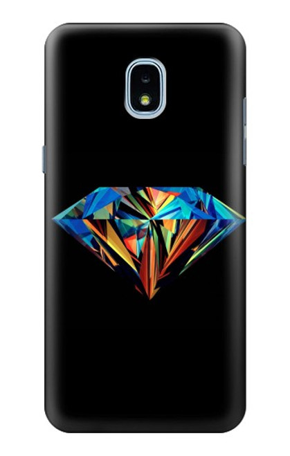 W3842 Abstract Colorful Diamond Hard Case and Leather Flip Case For Samsung Galaxy J3 (2018), J3 Star, J3 V 3rd Gen, J3 Orbit, J3 Achieve, Express Prime 3, Amp Prime 3