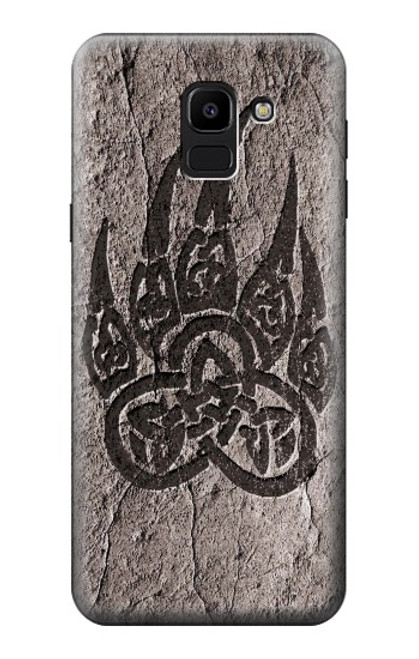 W3832 Viking Norse Bear Paw Berserkers Rock Hard Case and Leather Flip Case For Samsung Galaxy J6 (2018)