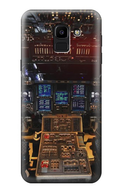 W3836 Airplane Cockpit Hard Case and Leather Flip Case For Samsung Galaxy J6 (2018)