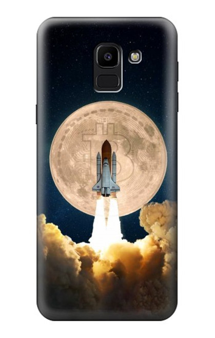 W3859 Bitcoin to the Moon Hard Case and Leather Flip Case For Samsung Galaxy J6 (2018)