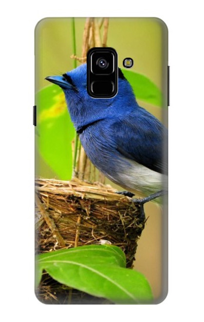 W3839 Bluebird of Happiness Blue Bird Hard Case and Leather Flip Case For Samsung Galaxy A8 (2018)