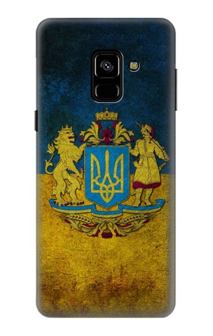 W3858 Ukraine Vintage Flag Hard Case and Leather Flip Case For Samsung Galaxy A8 (2018)