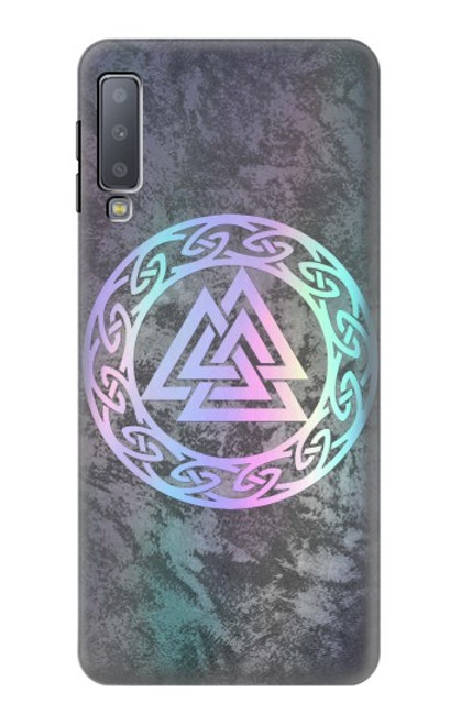 W3833 Valknut Odin Wotans Knot Hrungnir Heart Hard Case and Leather Flip Case For Samsung Galaxy A7 (2018)