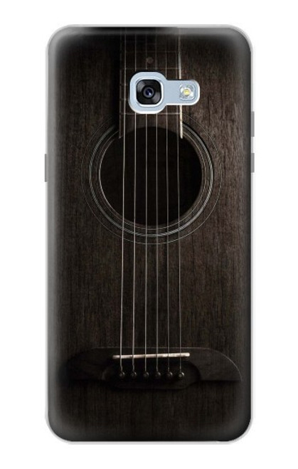 W3834 Old Woods Black Guitar Hard Case and Leather Flip Case For Samsung Galaxy A5 (2017)