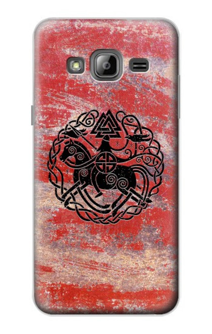 W3831 Viking Norse Ancient Symbol Hard Case and Leather Flip Case For Samsung Galaxy J3 (2016)