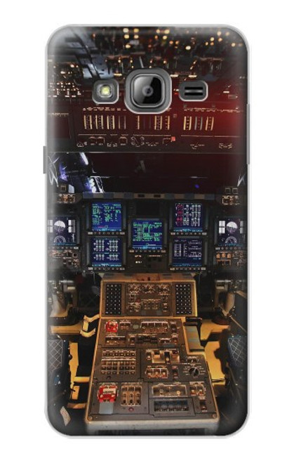 W3836 Airplane Cockpit Hard Case and Leather Flip Case For Samsung Galaxy J3 (2016)