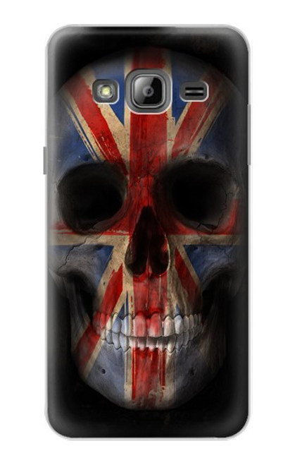 W3848 United Kingdom Flag Skull Hard Case and Leather Flip Case For Samsung Galaxy J3 (2016)