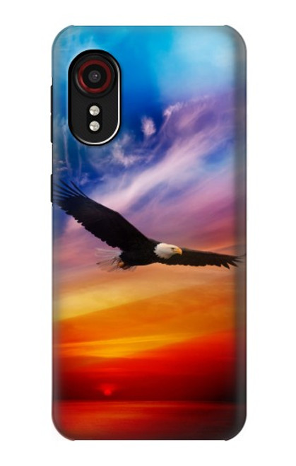W3841 Bald Eagle Flying Colorful Sky Hard Case and Leather Flip Case For Samsung Galaxy Xcover 5
