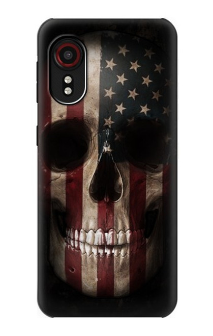 W3850 American Flag Skull Hard Case and Leather Flip Case For Samsung Galaxy Xcover 5