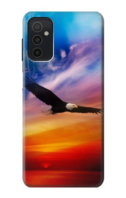 W3841 Bald Eagle Flying Colorful Sky Hard Case and Leather Flip Case For Samsung Galaxy M52 5G