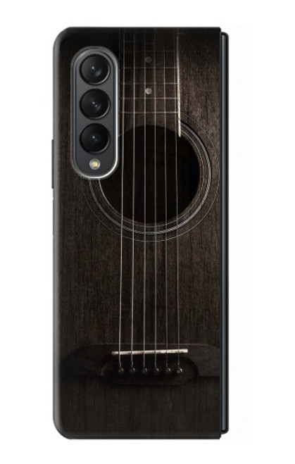 W3834 Old Woods Black Guitar Hard Case For Samsung Galaxy Z Fold 3 5G