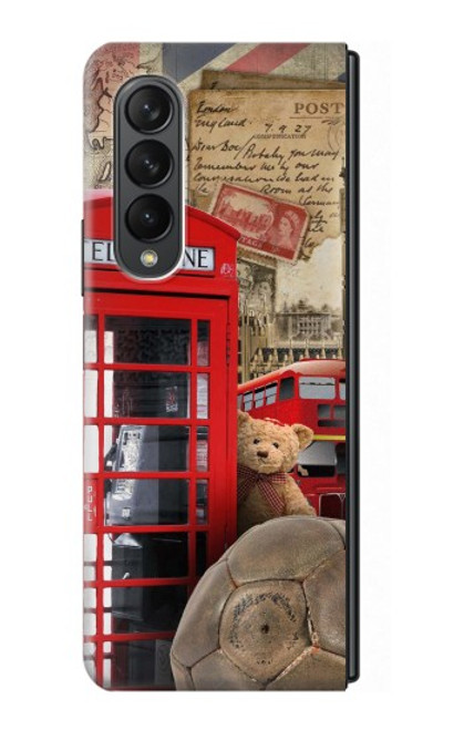 W3856 Vintage London British Hard Case For Samsung Galaxy Z Fold 3 5G