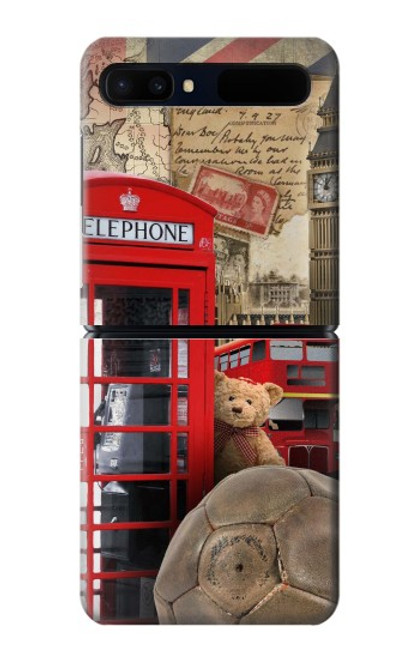 W3856 Vintage London British Hard Case For Samsung Galaxy Z Flip 5G