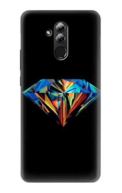 W3842 Abstract Colorful Diamond Hard Case and Leather Flip Case For Huawei Mate 20 lite