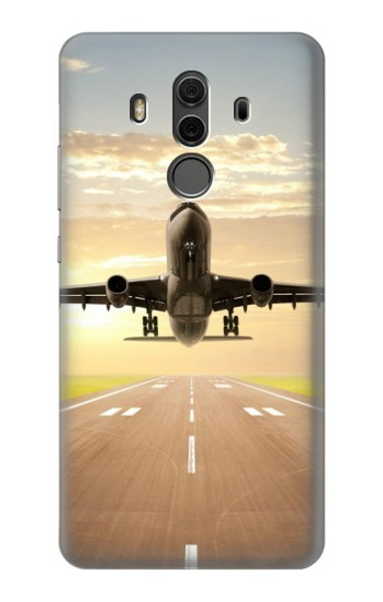 W3837 Airplane Take off Sunrise Hard Case and Leather Flip Case For Huawei Mate 10 Pro, Porsche Design